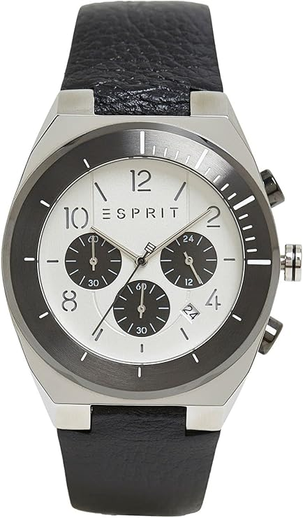 ES1G157L0045 black leatehr white dail 