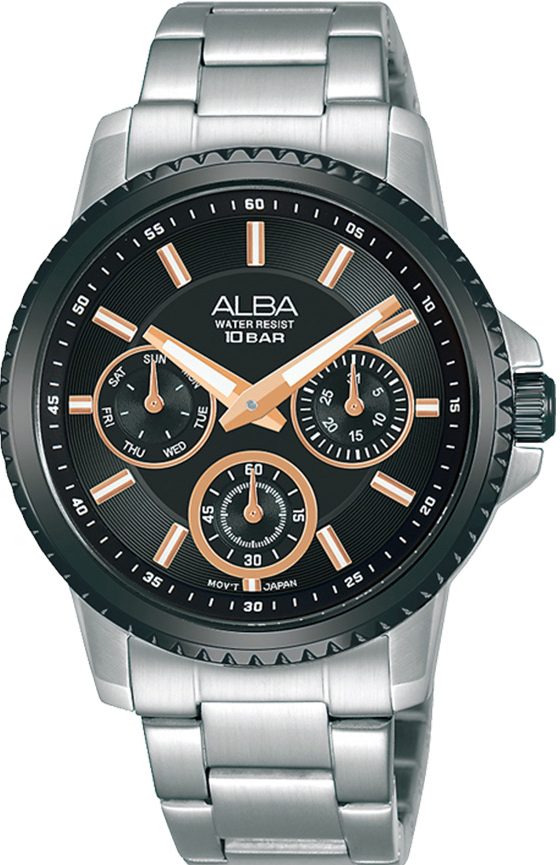 AP6661X1 silver steal black dail 