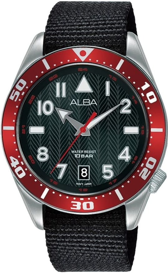 AS9K49X1 black strap black dail رجالي