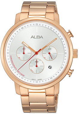 AT3D52X1 Silver white dial Stainless steel side wrapped braceletرجالي