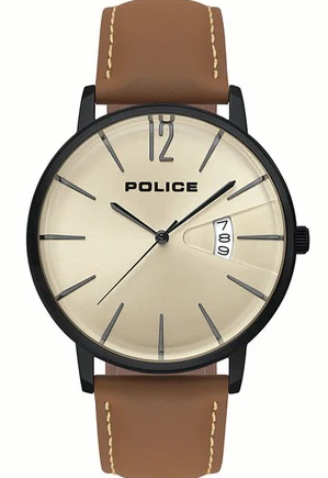 brown leather white dail