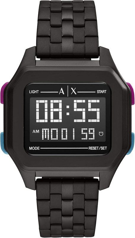 ساعة ارماني اكستشينج ديجينال معدن اسود 