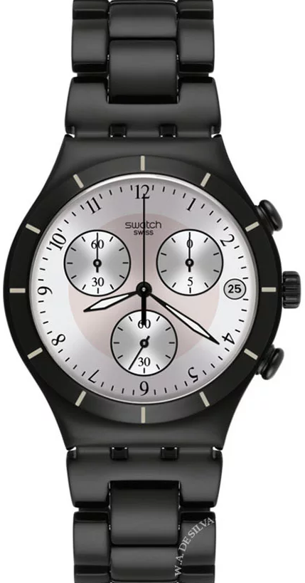 ساعة سواتش معدن أسود مينا  بيج رجالي