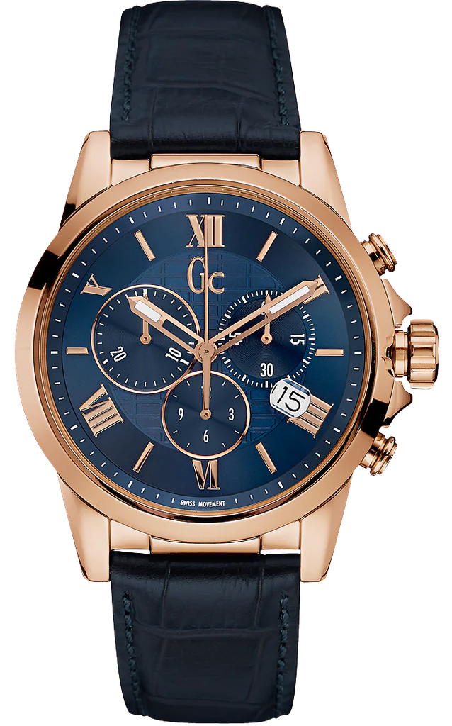 ساعة جيس كولكشن جلد أزرق مينا أزرق