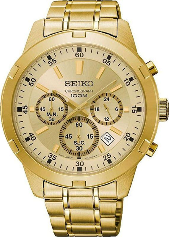 SKS610P1 ساعة سايكو معدن ذهبي مينا ذهبي رجالي