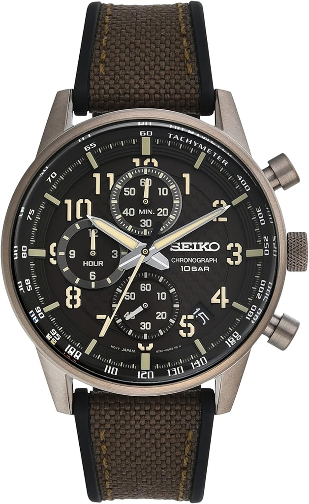 SSB371P1 ساعة سايكو قماش زيتي مينا زيتي رجالي