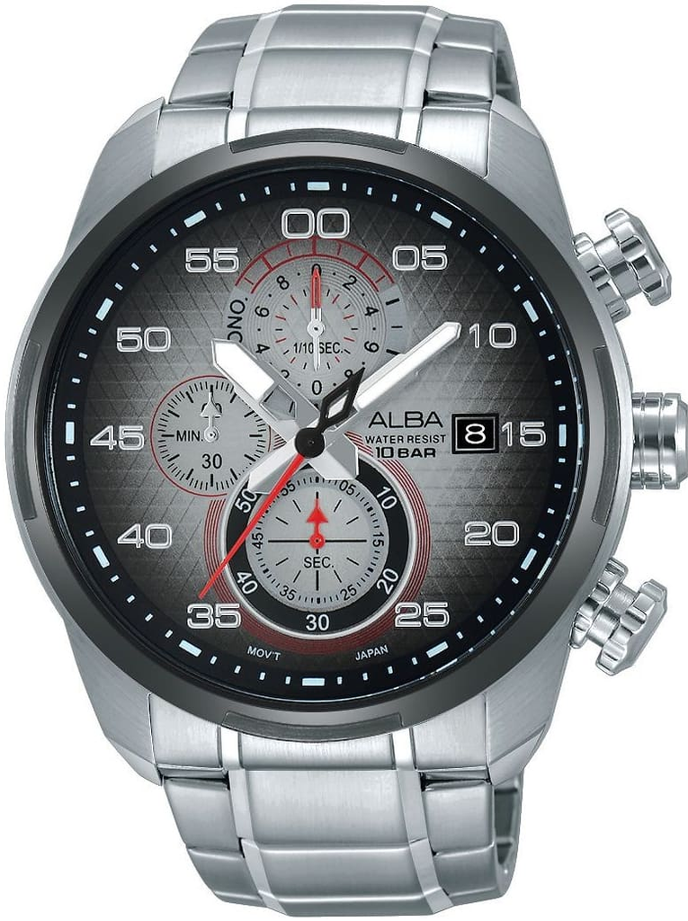 ساعة البا معدن مينا أسود*رمادي رجالي