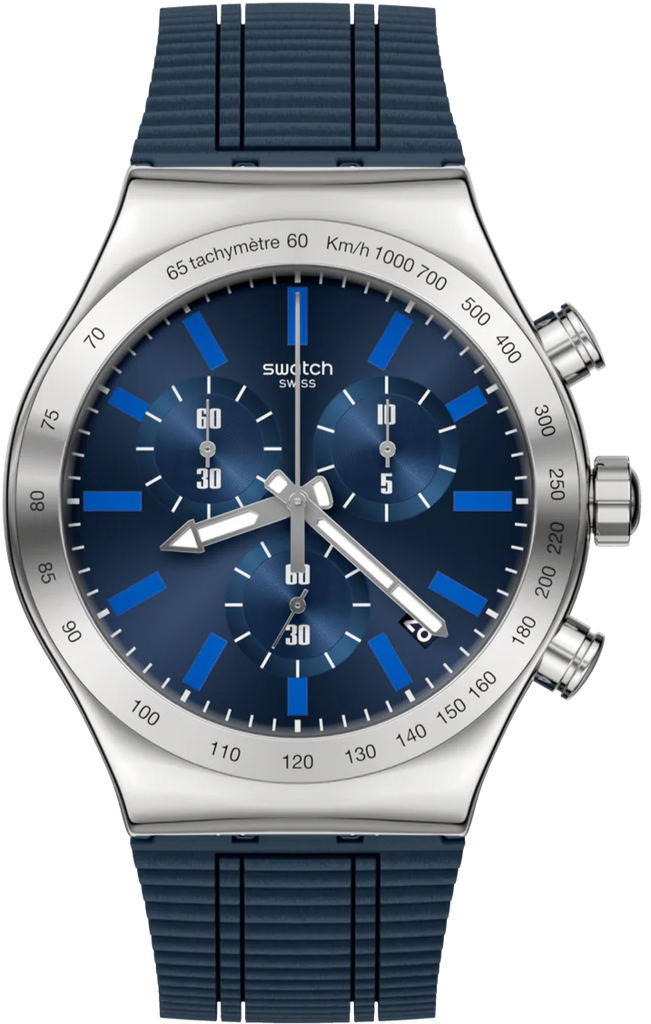 YVS478 ساعة سواتش رجالي رابر أزرق