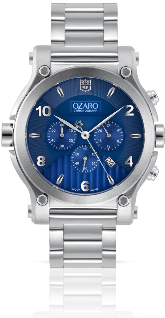 OZ-71937MBLS ساعة اوزارو رجالي معدن مينا ازرق