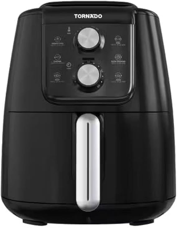 اير فراير تورنيدو، 4 لتر، 1550 وات، اسود وفضي - THF-1554M-XL-BS 