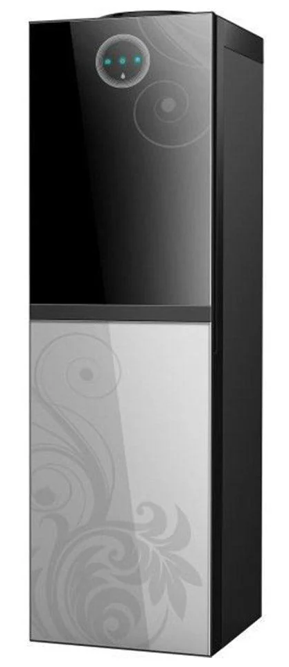 مبرد مياه بيرجن ساخن وبارد وفاتر بثلاجة، 3 حنفية، اسود وفضي - BYB538 