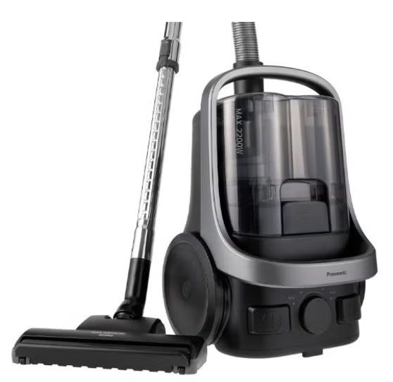 مكنسة كهربائية بدون كيس باناسونيك بملحقاتها، بقوة 2200 وات، اسود ورمادي - MC-CL609 