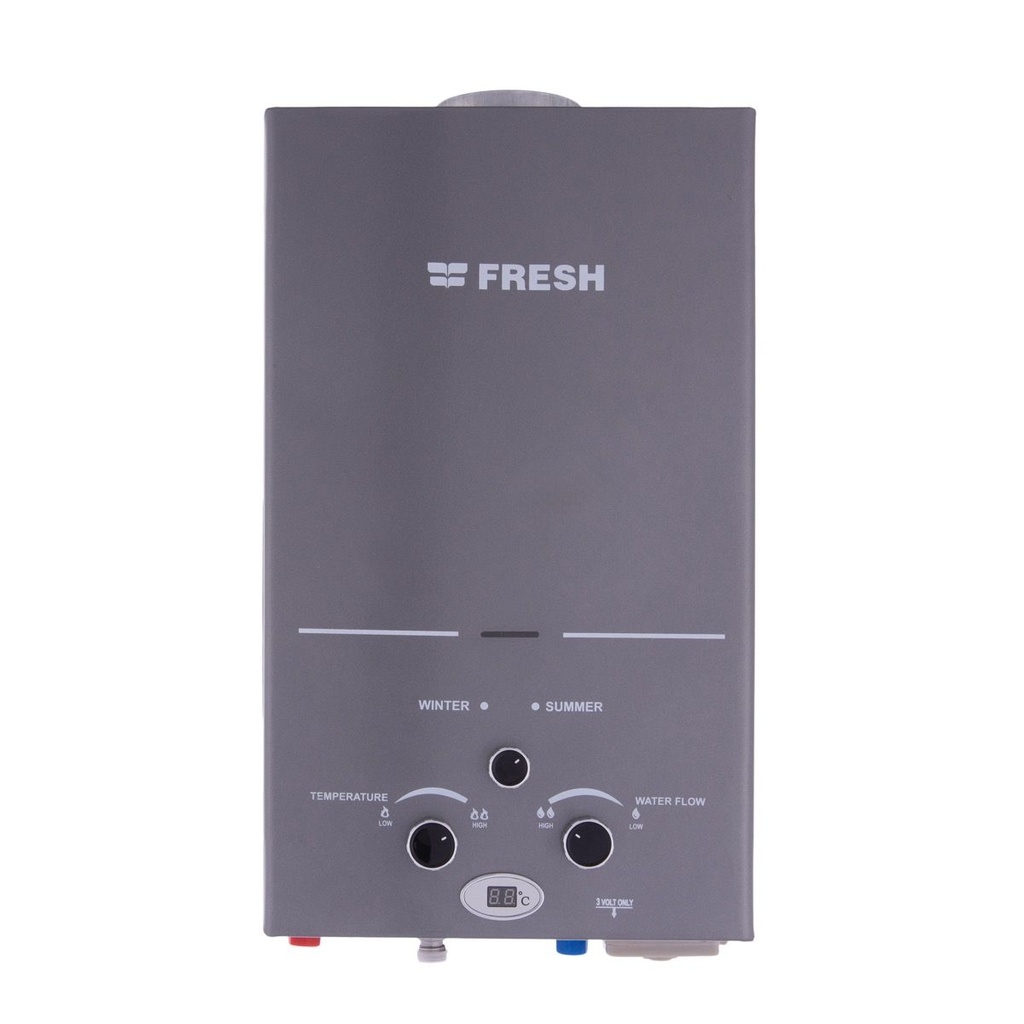 سخان مياه غاز فريش بمدخنة، 10 لتر، فضي - SPA 