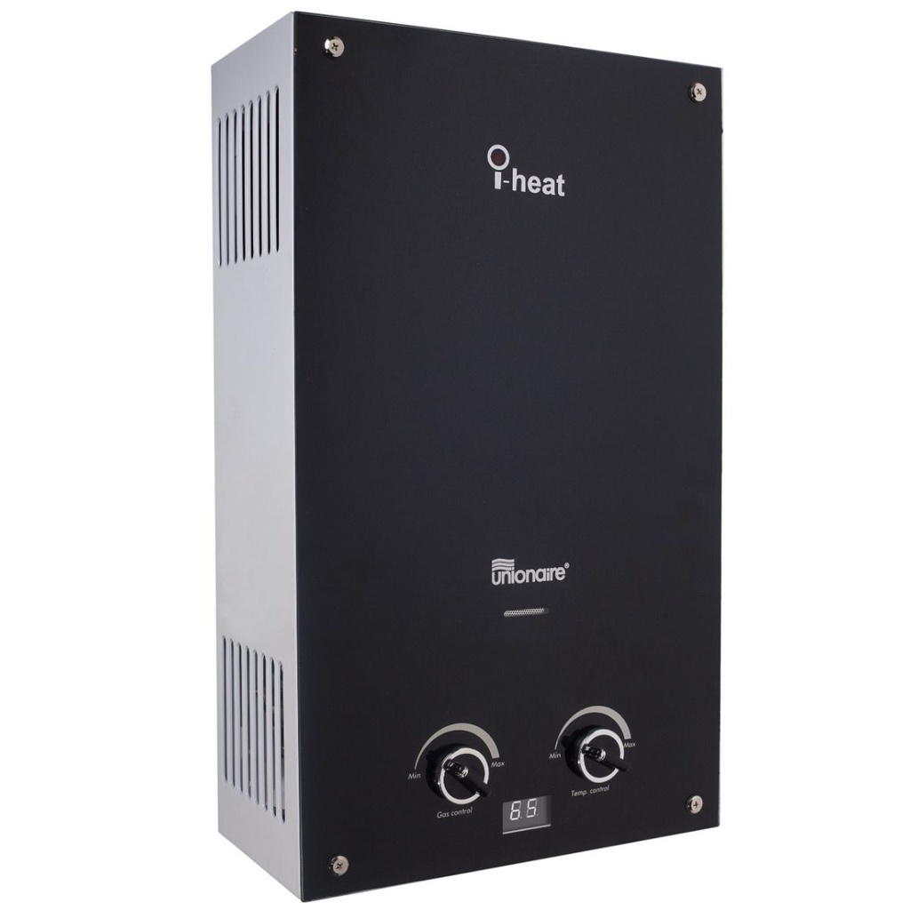 سخان مياه غاز يونيون اير اى هيت ديجيتال بمدخنة، 6 لتر، اسود - UGH060DGSBK 