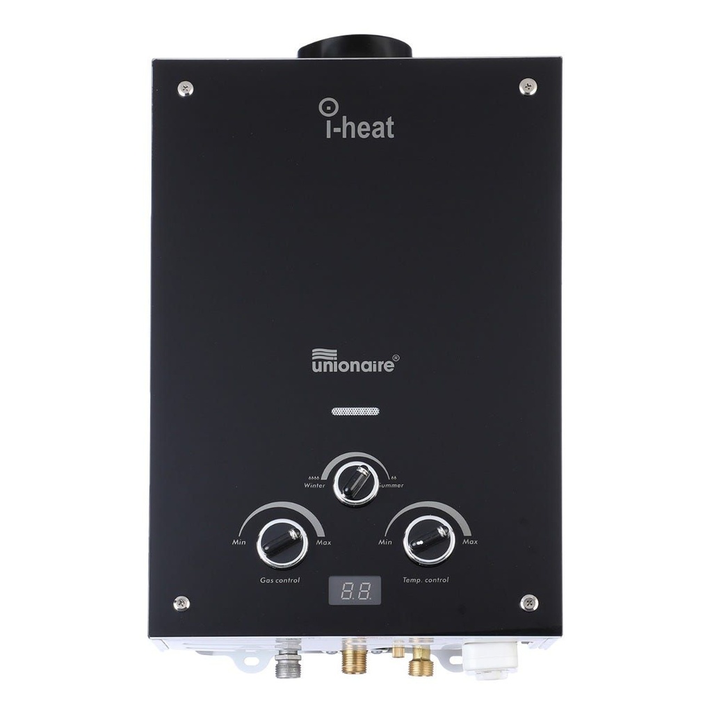 سخان غاز ديجيتال يونيون اير اي هيت، 6 لتر، اسود -UGH060D 