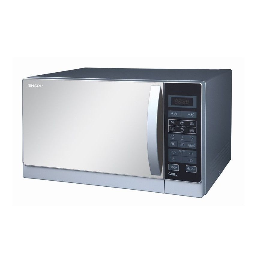 ميكرويف ديجيتال شارب بالشواية، سعة 25 لتر، 900 واط، فضي - R750MRS 