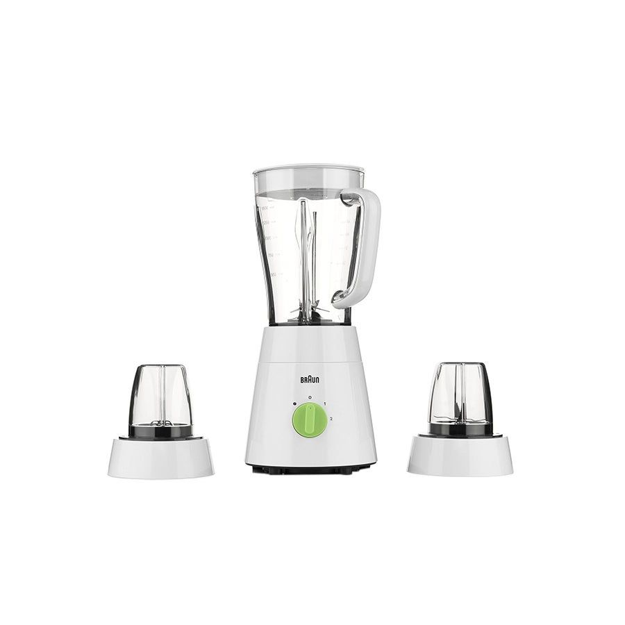 خلاط براون مع كبة ومطحنة، 1.5 لتر، 500 وات، ابيض - JB0123WH 