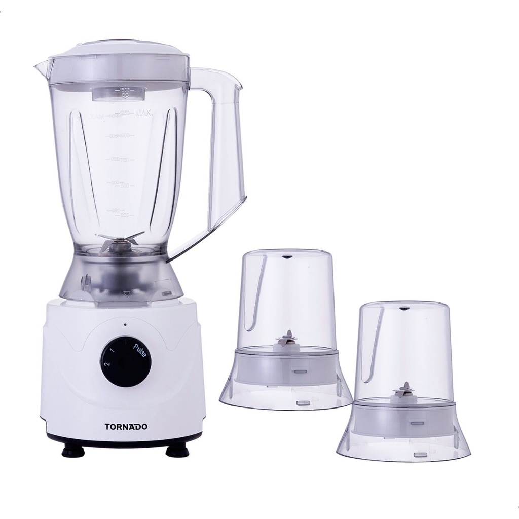 خلاط تورنيدو مع 2 مطحنة، 400 وات - ابيض - BL400-2-WHITE 