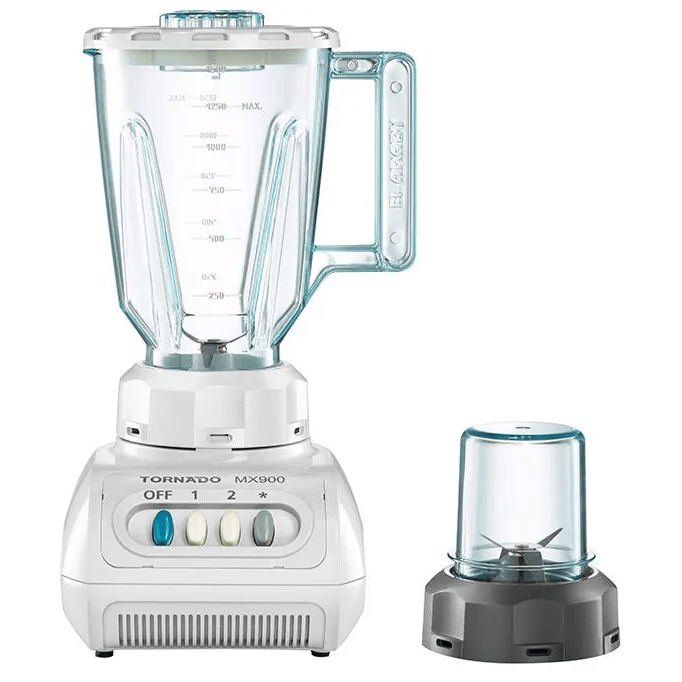 خلاط تورنيدو مع مطحنة، 1.5 لتر، 250 وات، ابيض - MX900-1 