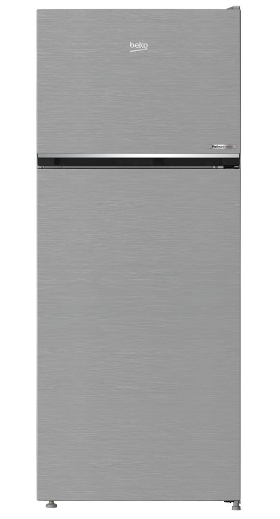 ثلاجة نوفروست بيكو بفريزر علوي، 314 لتر، انفرتر، فضي - RDNE340K02XB 