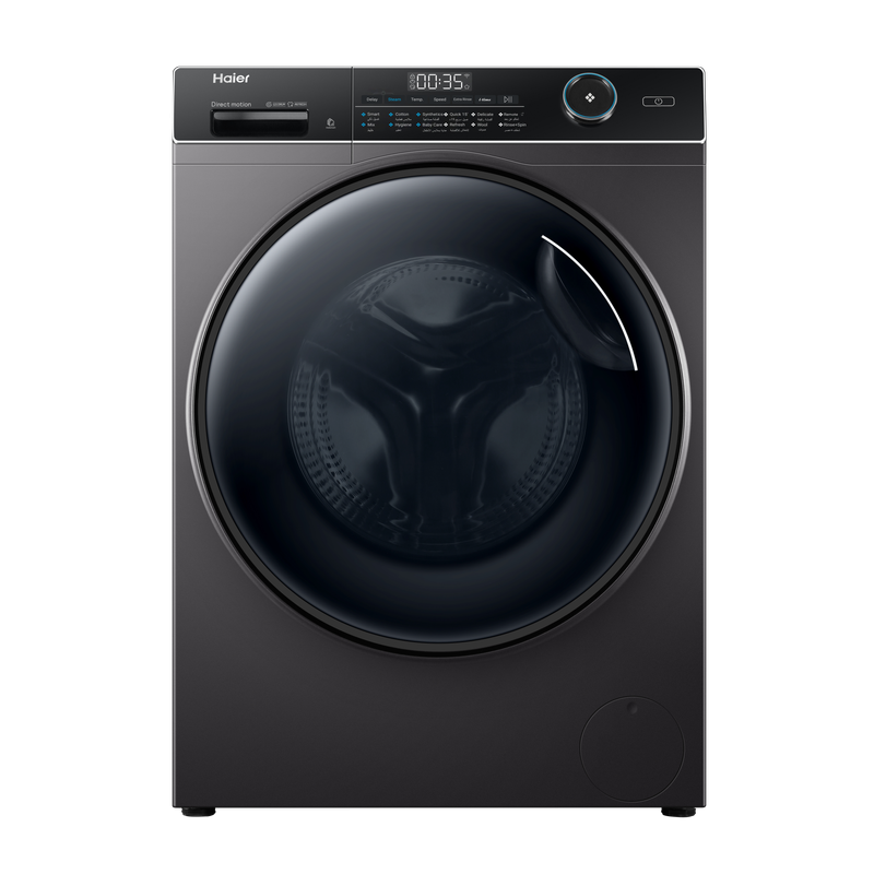 غسالة ملابس هاير، 8 كجم، تحميل امامي بموتور انفرتر ، فضي غامق - HW80-B14959S8TU1 