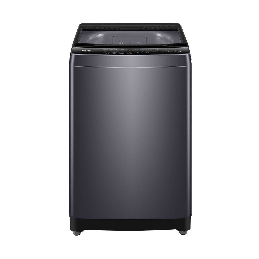غسالة ملابس هاير، 10 كجم، تحميل علوي، فضي غامق - HWM100-316S8 