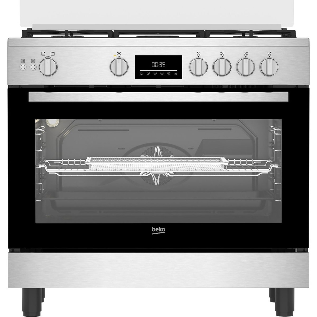 بوتاجاز غاز بيكو بشواية وخاصية اير فراي، 5 شعلة، ستانلس ستيل - BGGR 11225 GXA 