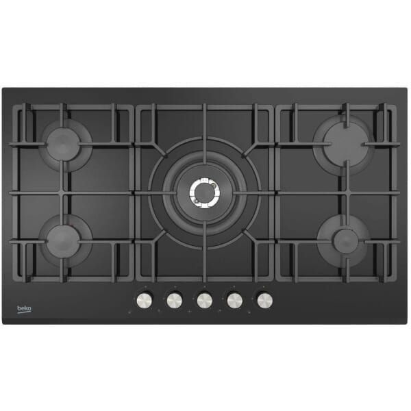 مسطح غاز بلت ان بيكو، 5 شعلة، 90 سم، اسود -HISW95226SEL 