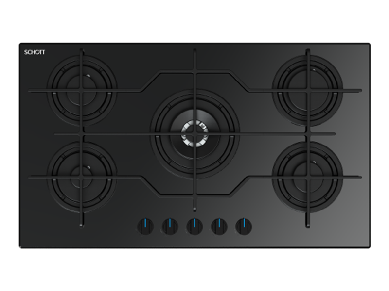 بوتاجاز مسطح غاز بلت ان فريش، 90 سم، 5 شعلة، اسود - S2 