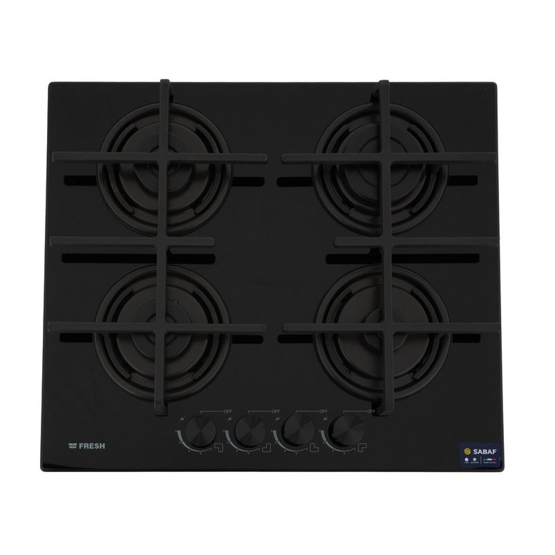 مسطح غاز فريش بلت ان، 4 شعلة، زجاج - HFR60CMGC3 