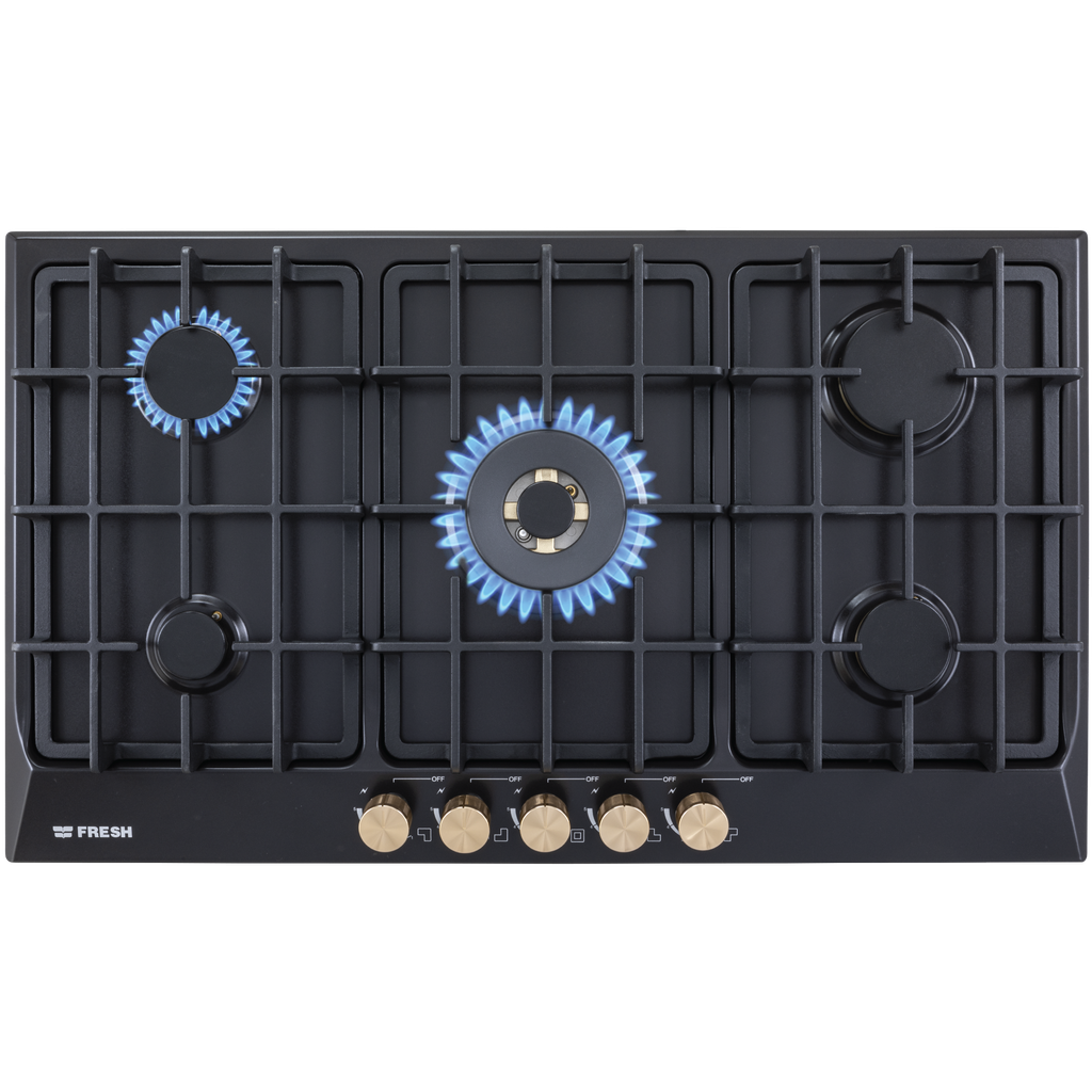 بوتاجاز مسطح بلت ان فريش، 5 شعلة، اسود - Br 9848 