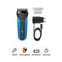 ماكينة حلاقة للرجال براون سيريز 3 للاستخدام الجاف والرطب، ازرق/اسود - 310S 