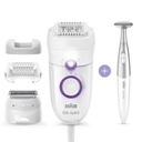 ماكينة ازالة الشعر براون سيلك ابيل 5 باور بملحقاتها، للاستخدام الجاف، ابيض - 5-825 