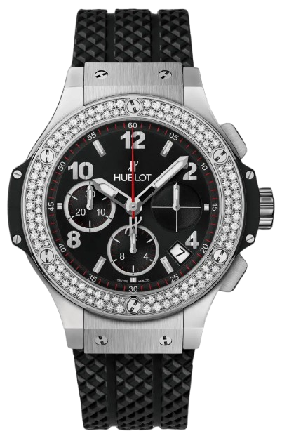 WHublot Big Bang Steel Diamonds watch featuring a 41mm stainless steel case set with 114 diamonds on the bezel-2