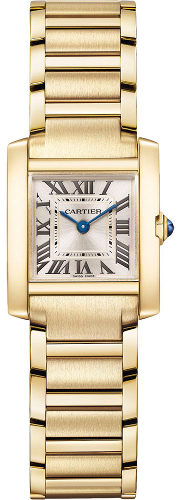 Wcartier Tank Française watch in 18K yellow gold with a small model quartz movement-5