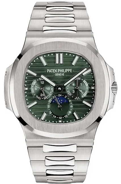 Patek Philippe Nautilus watch with a distinctive olive green-56