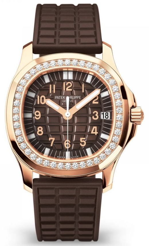 WPatek Philippe Aquanaut Luce 5068R-001 ladies' watch in 18K rose gold with a chocolate brown dial and diamond bezel-1