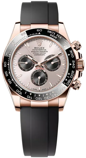Rolex  Cosmograph Daytona watch featuring an 18 ct Everose gold case and a black Oysterflex rubber bracelet-42