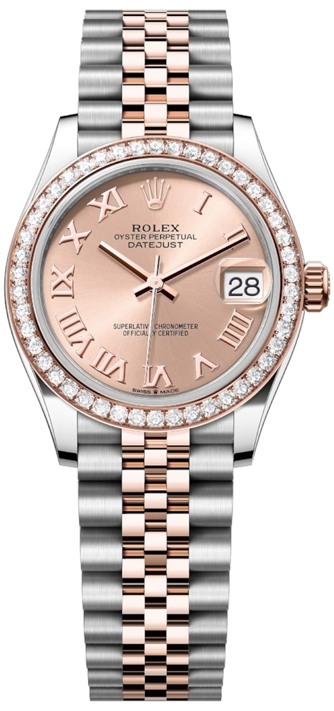 Rolex Lady-Datejust with a diamond-set bezel, rose-colored-9