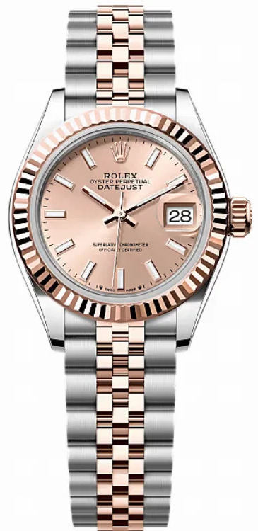 Rolex Lady-Datejust 28 in Everose Rolesor-11