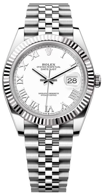 Rolex Datejust with a white-18