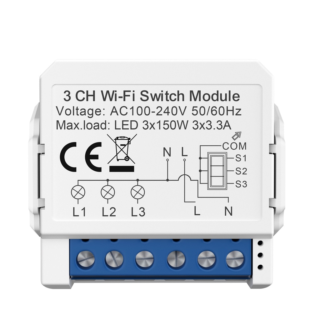 MINI SWITCH 3 GANG (MINI RELAY) (Wifi)