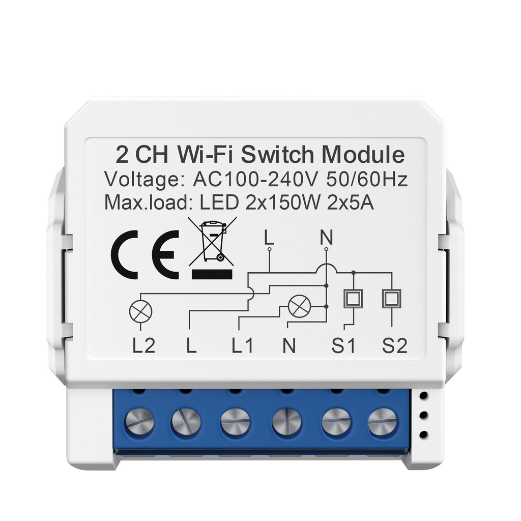 MINI SWITCH 2 GANG (MINI RELAY) (Wifi)