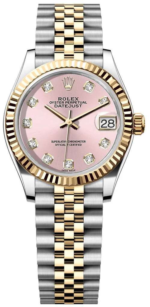 Rolex DateJust Jubilee 2 Tone-Pink Gem Dial -74