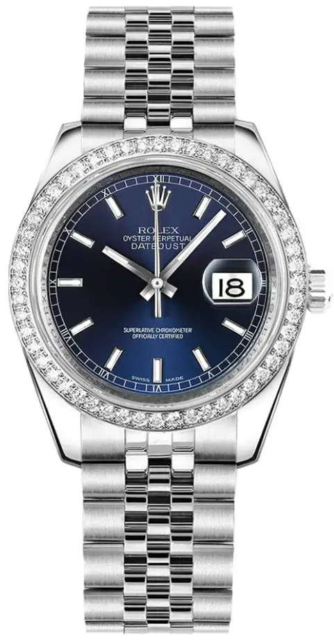 Rolex Datejust Blue Dial & Diamond Bezel, Stainless Steel Jubilee Bracelet Women’s Watch -84