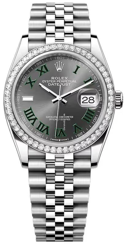 Rolex Datejust with a Wimbledon dial and diamond bezel-98