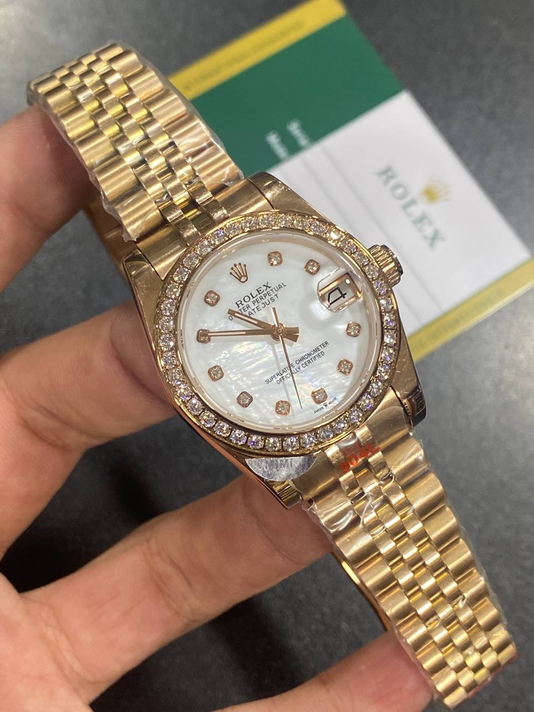 gold Rolex Lady-Datejust with a mother-134