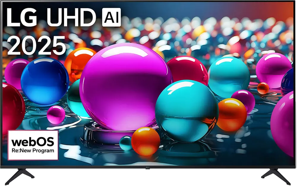 شاشة lg سمارت ، 55 بوصة، دقة 4K UHD، نظام webOS25، يدعم الذكاء الأصطناعي، واي فاي، ريسيفر داخلي، 55UA84006LB