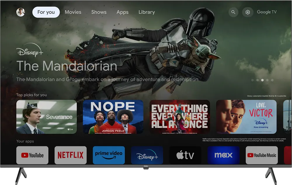 شاشة هاير سمارت، 65 بوصة، LED، دقة 4K، رسيفر مدمج، H65K80EU