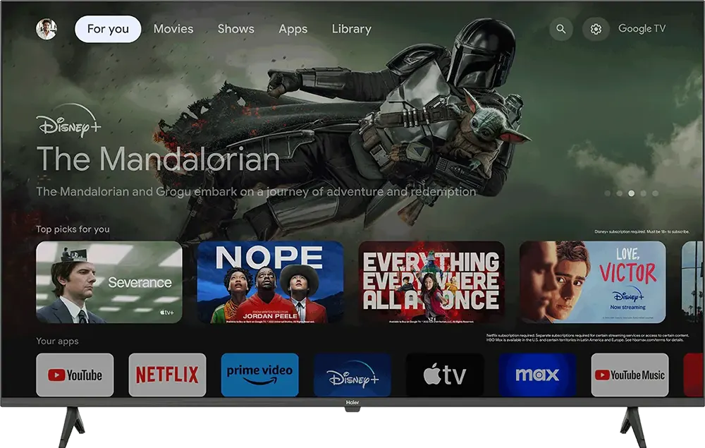 شاشة تليفزيون هاير 32 بوصة، سمارت ، واي فاي، ليد، جوجل تي في، موديل H32K80E